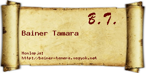 Bainer Tamara névjegykártya